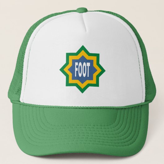 Casquette TRUCKER  blanc/vert  FOOT キャップ (正面)