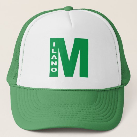 Casquette Trucker blanc/vert MILANO キャップ (正面)