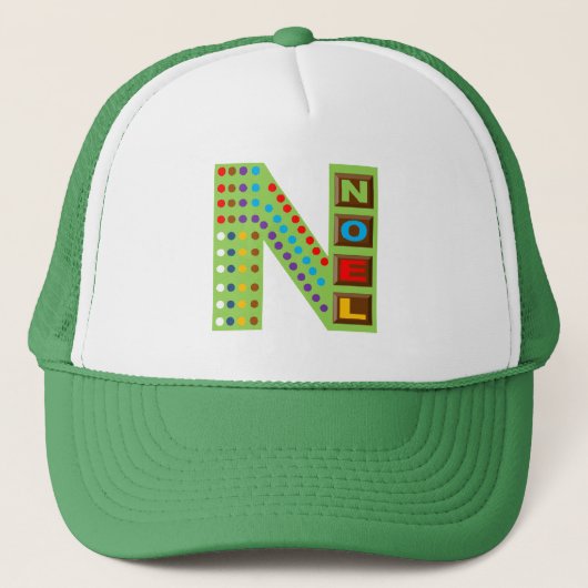 Casquette Trucker blanc/vert NOEL CHOCOLATBONBONS キャップ (正面)