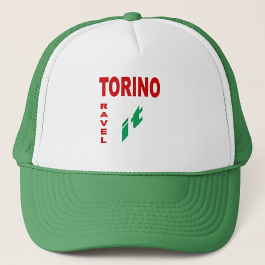casquette Trucker blanc vert TORINO TRAVEL ITALIA キャップ (正面)