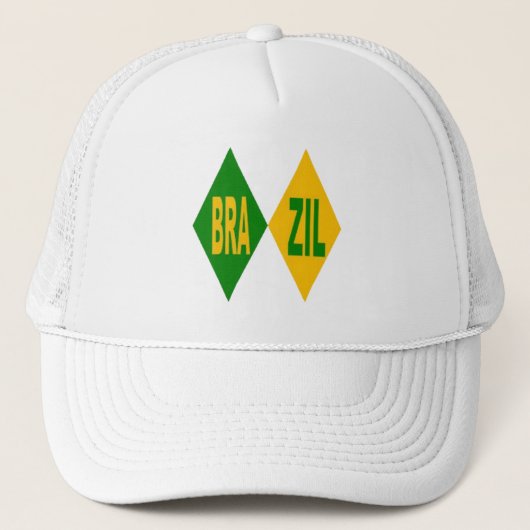 Casquette Trucker blanche  BRAZIL キャップ (正面)