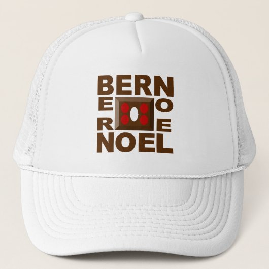 Casquette Trucker blanche Design BERN NOEL キャップ (正面)