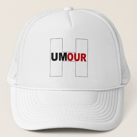 casquette trucker blanche  HUMOUR キャップ (正面)