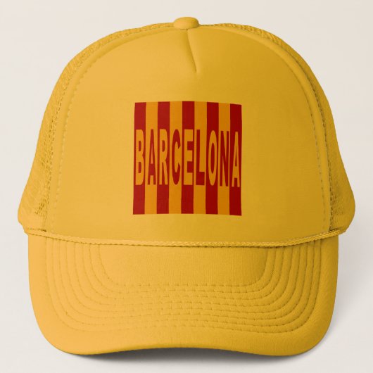 Casquette trucker jaune BARCELONA  ESPAGNE キャップ (正面)