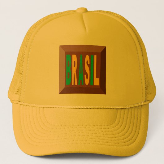 CASQUETTE TRUCKER JAUNE BRASIL CHOCOLAT キャップ (正面)