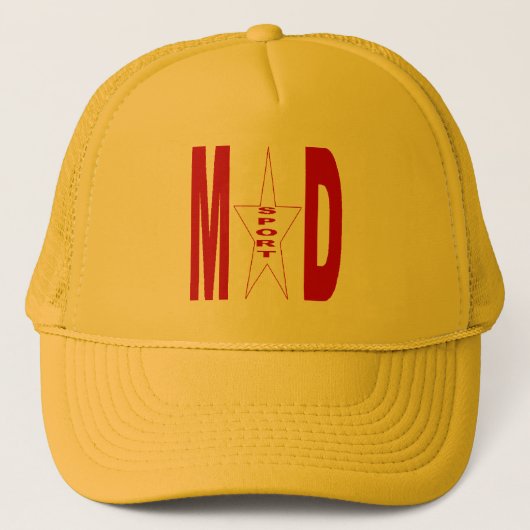 Casquette trucker jaune MADRID SPORT キャップ (正面)