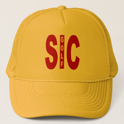 Casquette Trucker jaune SICILA GOLF キャップ (正面)