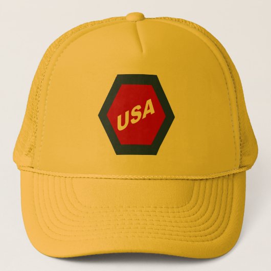 CASQUETTE TRUCKER JAUNE USA SPORT キャップ (正面)