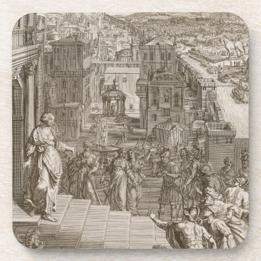 Cassandraはトロイ人を彼らの運命予告し、あります コースター (正面)