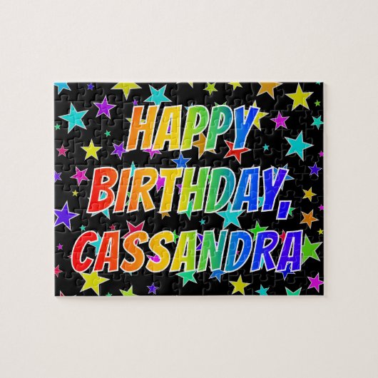 「CASSANDRA」名、おもしろい「ハッピーバースデー」 ジグソーパズル (横)