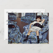 Cassattメリー(ベスト著青い肘掛け椅子の小さな女の子 ポストカード (正面/裏面)