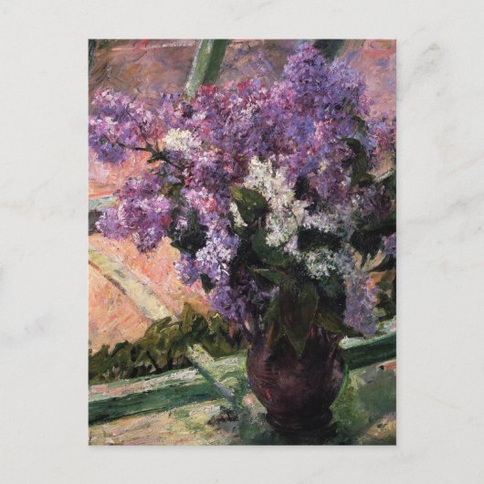 Cassatt：ウィンドウ内のLilacs ポストカード (正面)