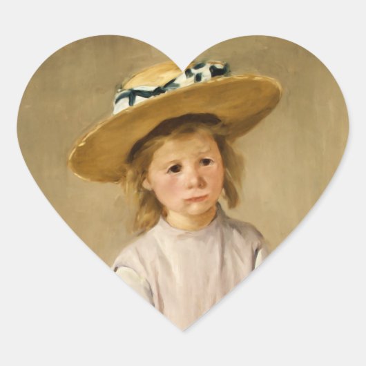 Cassatt's Child in Straw Hat – 甘いスマイル ハートシール (正面)