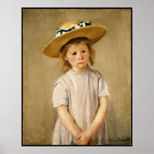 Cassatt's Child in Straw Hat – 甘いスマイル ポスター