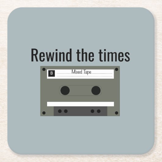 Cassette, Mixed Tape スクエアペーパーコースター (正面)