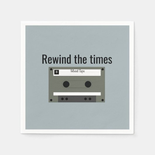 Cassette, Mixed Tape スタンダードカクテルナプキン (正面)