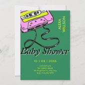 Cassette retro baby shower 招待状 (正面)