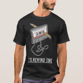 Cassette Tape Rewind Time Retro Music Tシャツ (正面)