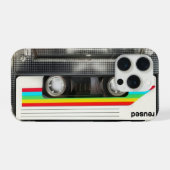Cassette Tape Transparent Retro Mixtape 80s Aesthe iPhoneケース (裏面横)