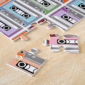 Cassette Tapes Retro Pattern ジグソーパズル (側面)