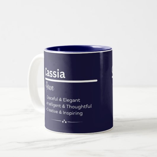 Cassia Personalized Name Coffee Mug ツートーンマグカップ (正面左)
