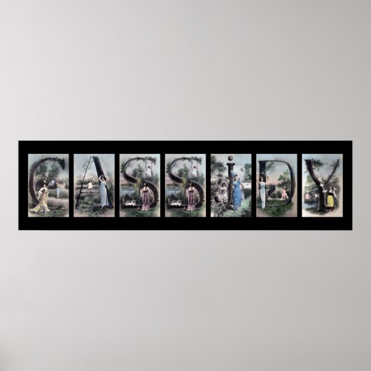 CASSIDYアルファベットレター名アート ポスター (正面)