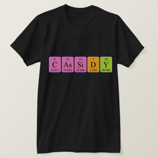 Cassidy期別テーブル名のシャツ Tシャツ (デザイン正面)