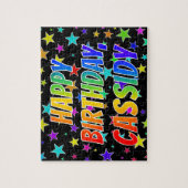 "CASSIDY" 名前、楽しい "HAPPY BIRTHDAY" ジグソーパズル (縦)