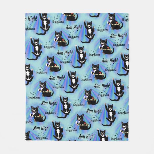 Cassidy TinyKittens フリースブランケット (正面)