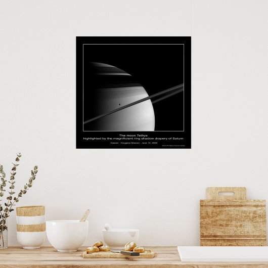CassiniMission-TethysRingShadow_ca ポスター (キッチン)