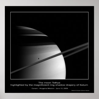 CassiniMission-TethysRingShadow_ca ポスター