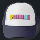 Cassius periodic table name hat キャップ<br><div class="desc">Cassius spelled out as Ca S S I U S (Calcium Sulphur Sulphur Iodine Uranium Sulphur) on a hat for the scientist in you.</div>