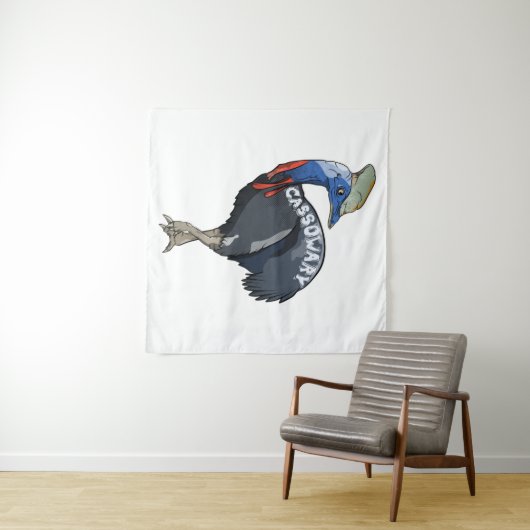 cassowary colored woth text タペストリー (インサイチュ(横))