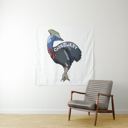 cassowary colored woth text タペストリー (インサイチュ)