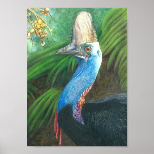 Cassowary Hand Painted Original Art Poster. ポスター (正面)