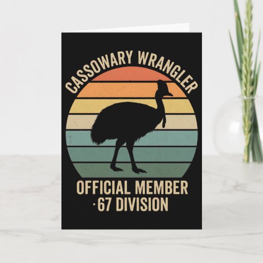 Cassowary Keeper funny Retro bird lover カード (正面)