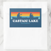 Castaic Lake California Canoe 長方形シール (バッグ)