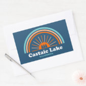 Castaic Lake California Rainbow 長方形シール (封筒)