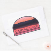 Castaic Lake California Red Sunrise 長方形シール (封筒)