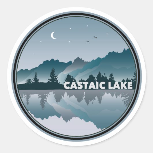 Castaic Lake California Reflection ラウンドシール (正面)