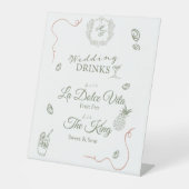 Caste Wedding Monogram Drinks Menu 台座サイン (正面)