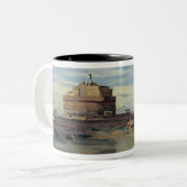 Castel Santアンジェロおよび川タイバー、ローマ ツートーンマグカップ (正面左)