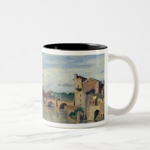 Castel Santアンジェロおよび川タイバー、ローマ ツートーンマグカップ