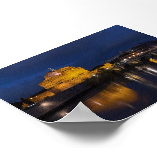 Castel Sant Angelo by night ポスター (角)