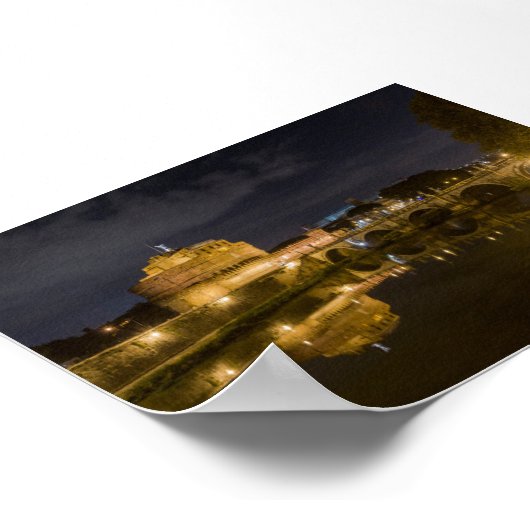 Castel Sant Angelo by night ポスター (角)