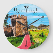 Castell de Benisanó Painting by Alfred Fox ラージ壁時計 (正面)