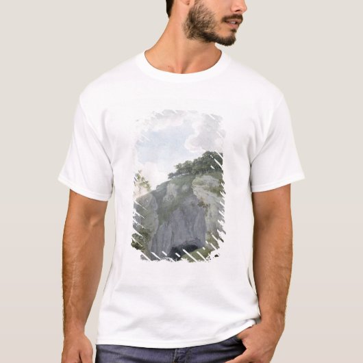 Casteltonの城そして洞窟の眺め Tシャツ (正面)