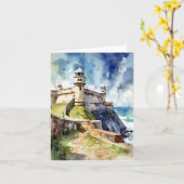 Castillo San Felipe San Juan Puerto Rico カード (黄色い花)