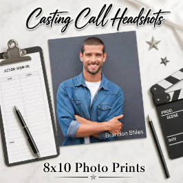 Casting Call Headshots - Full Bleed 8x10 Lt Text フォトプリント