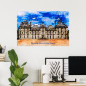 Castle Cheverny, Loire valley, France. ポスター (ホームオフィス)